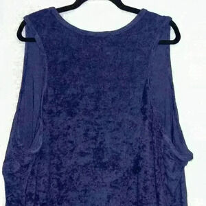 NWT 4 X Navy Blue fall winter sleeveless top sueded feel cotton New 4x